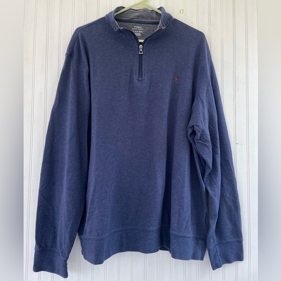 Polo Ralph Lauren Men's Navy Quarter Zip Pullover Sweater Size XL - Picture 1 of 7